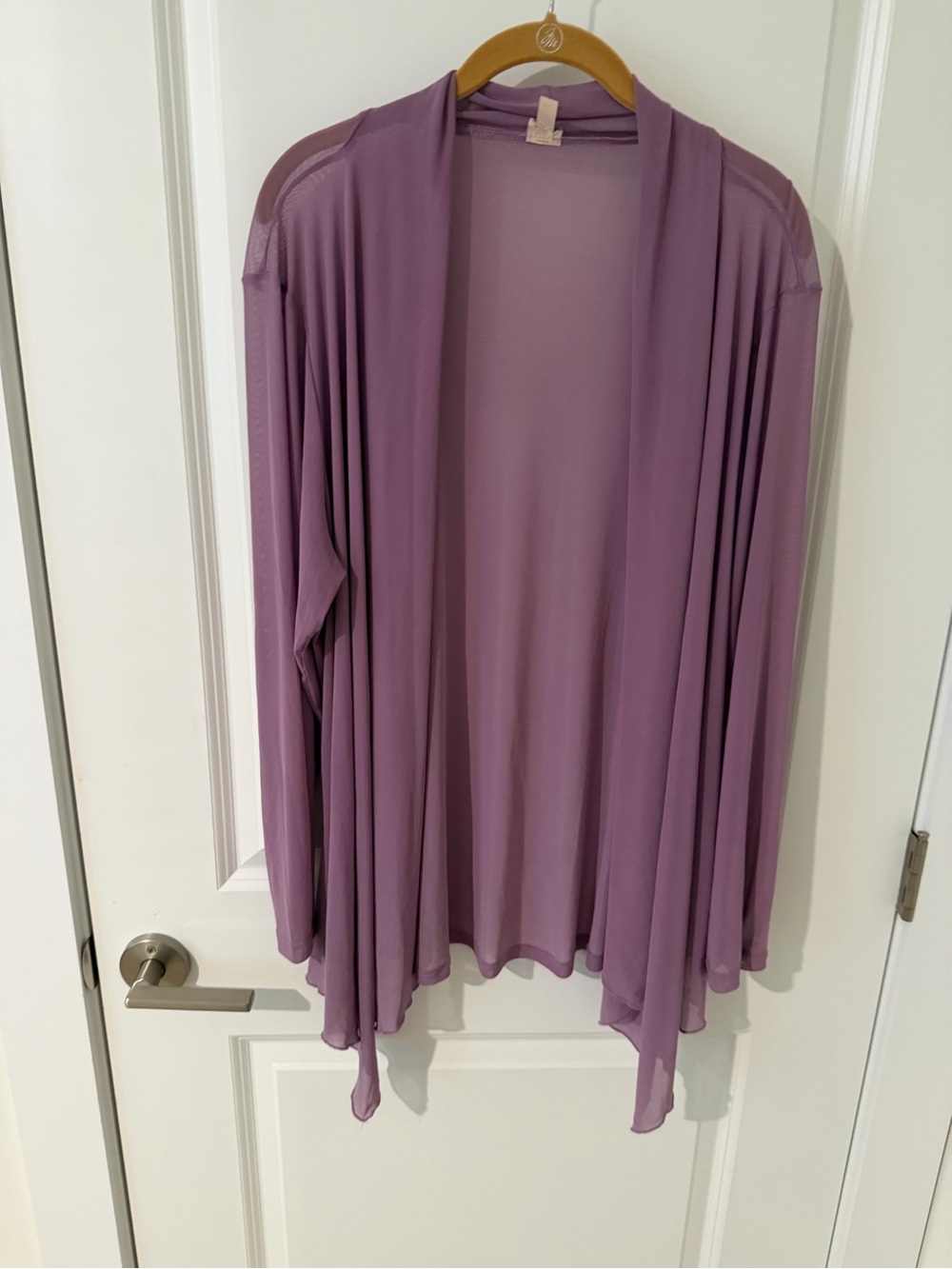 Lightweight Lavender Open-Front Women's Cardigan Sweater